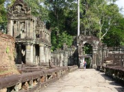 Cour intérieure à Preah Khan, Angkor, Cambodge