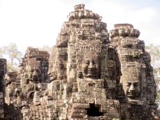Tours avec quatre visages, le Bayon, Angkor, Cambodge,