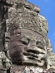 Visage d'une des tours de le Bayon, Angkor, Cambodge