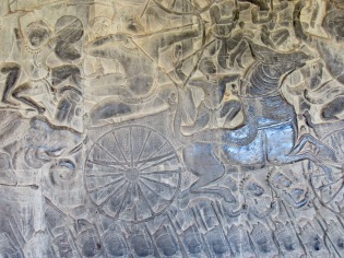 Bas-relief, Angkor Wat, Cambodge