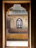 Vue sur les quartiers intérieurs du Birsingh Deo Palace à Datia en Inde.